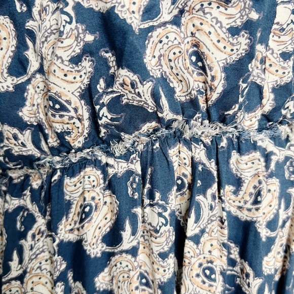 Roberta Roller Rabbit Navy Blue and White Maxi Dress Size S floral paisley print - Picture 9 of 12